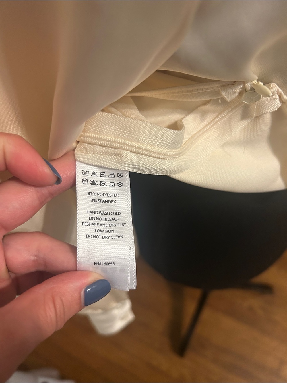 Sincerely Jules Cream Satin V-Neck Button Front Blouse - Picture 6 of 8
